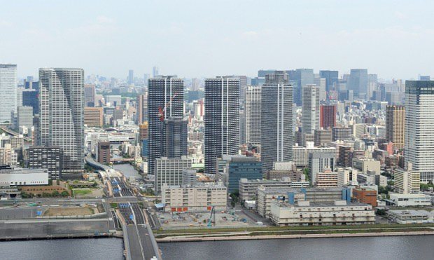 東京湾岸地区の高層マンション群