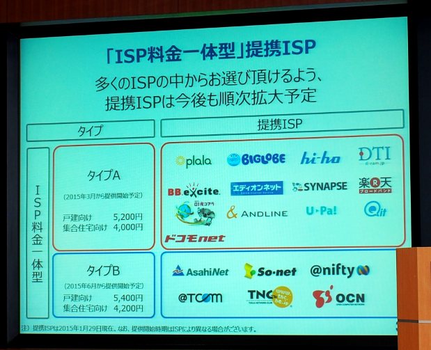 ドコモ光は、利用するプロバイダーによって料金が異なる。回線のみも3800円で提供しているが、契約形態によっては割高になることも