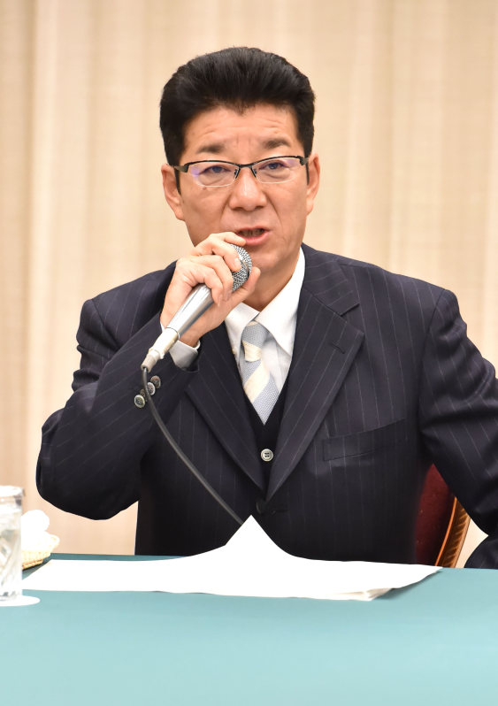 おおさか維新の会の松井一郎代表=山崎一輝撮影