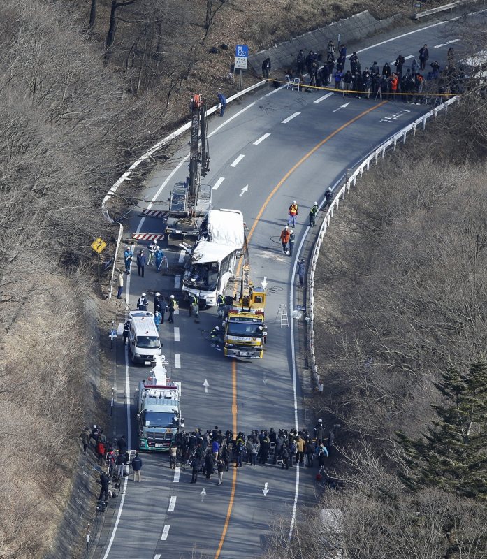 バス転落：東京発のスキー客ら15人死亡 長野・軽井沢の碓氷バイパス
