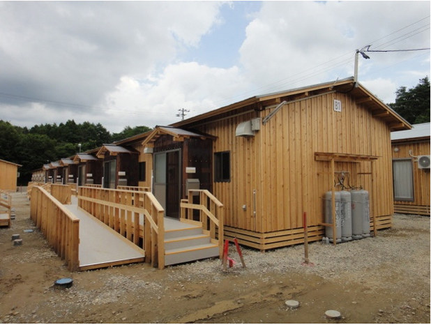 福島県田村市の木造仮設住宅=全国木造建設事業協会のホームページより