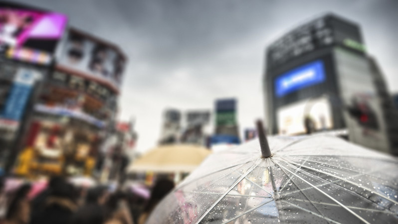 雨に煙る東京・渋谷