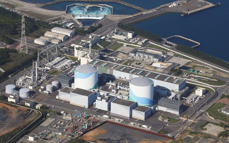 九州電力の川内原発=本社機「希望」から長谷川直亮撮影