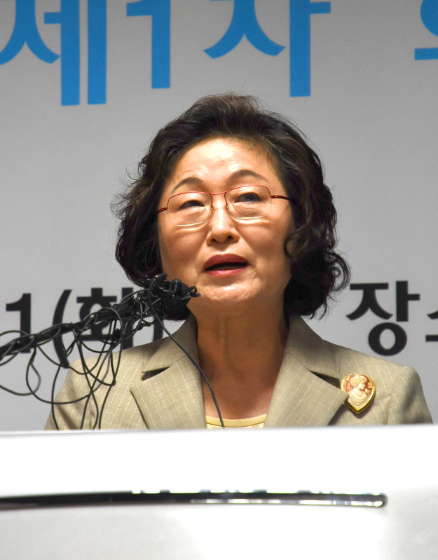 金兌玄氏=ソウル市の「大韓民国歴史博物館」で2016年5月、大貫智子撮影