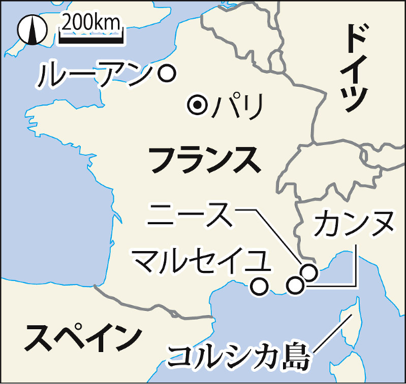 コルシカ島の位置