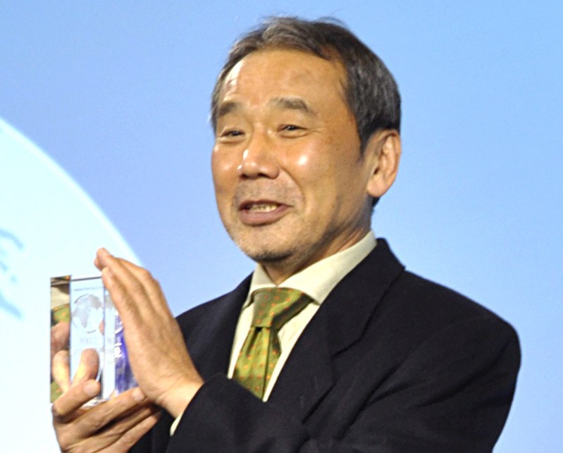 「ウェルト文学賞」を受賞し、笑顔の村上春樹さん=2014年、篠田航一撮影