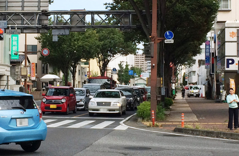 車の依存度が加速している群馬。公共交通の整備は県都・前橋市でも課題となっている=前橋市千代田町3の国道17号沿いで