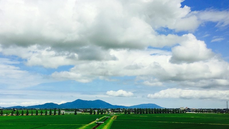 上越新幹線から見る新潟平野