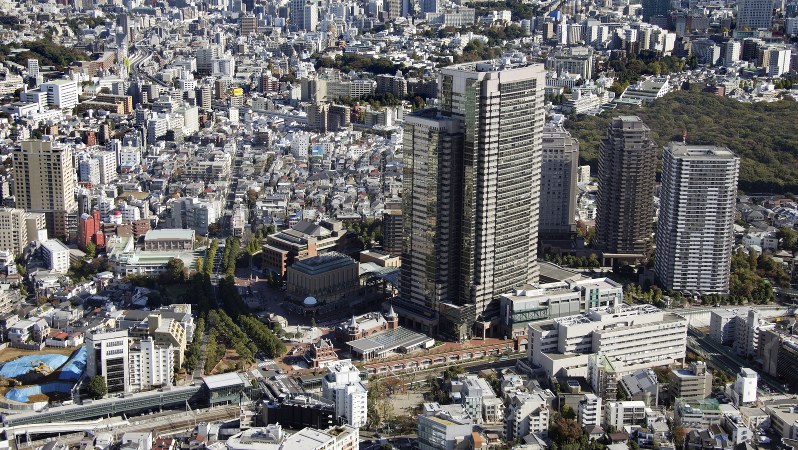 現在の恵比寿周辺のビル群