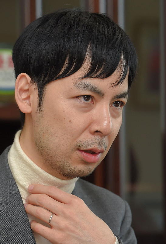 ピアニストの武内俊之=福岡市中央区で、山下恭二撮影