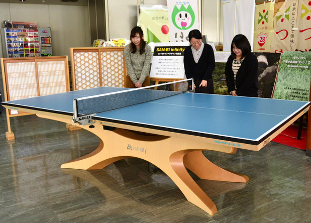 木製　卓球台　 ガラージ x 三英 ピンポンワークテーブル 幅152.5cm 高さ76cm (卓球台