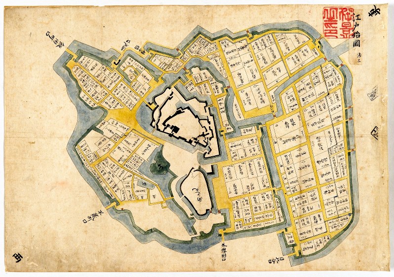 江戸城を描いた最古級とみられる絵図「江戸始図」=松江歴史館提供