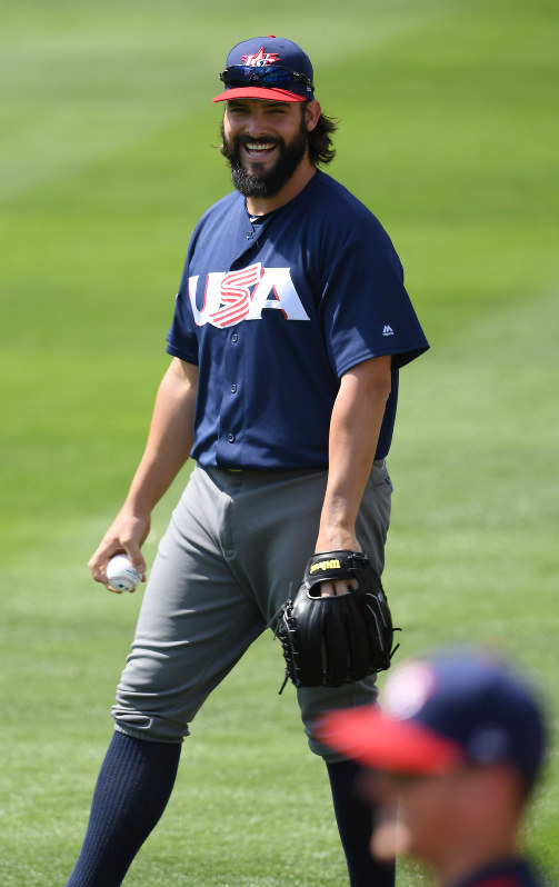 米国のロアーク=米カリフォルニア州ロサンゼルスのドジャースタジアムで2017年3月20日、久保玲撮影
