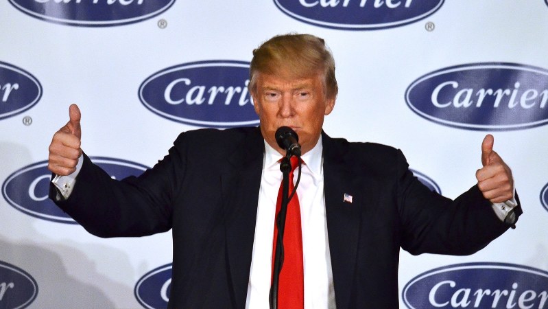トランプ米大統領=2016年12月1日、西田進一郎撮影