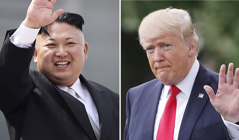 【左】北朝鮮の金正恩・朝鮮労働党委員長【右】トランプ米大統領=いずれもAP