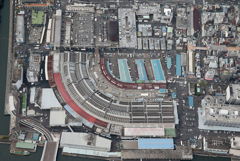 築地市場=本社ヘリから佐々木順一撮影