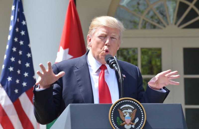 トランプ米大統領=西田進一郎撮影