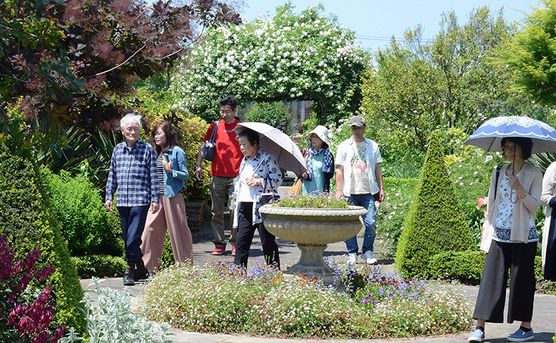 カメラ紀行 松江イングリッシュガーデン バラ２０００株 甘い香り にぎわうフェス ４日まで 島根 毎日新聞