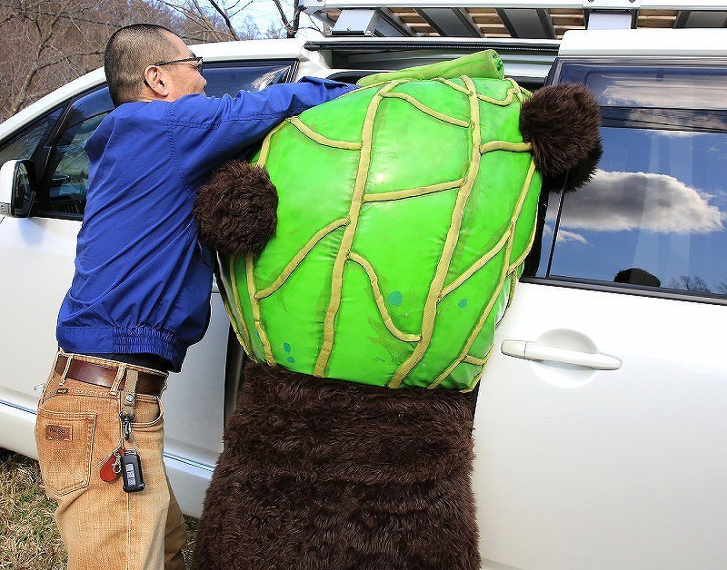 In Photos 'Melon Kuma' mascot from Hokkaido goes on the prowl The