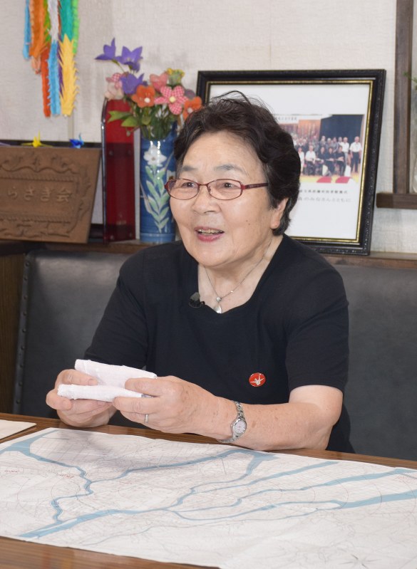 広島での被爆体験を証言する木内恭子さん=蕨市中央1の県原爆被害者協議会事務局で
