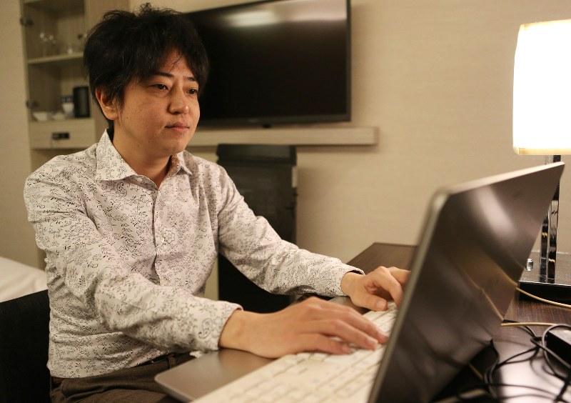 中村文則さん=東京都内のホテルで、兵藤公治撮影
