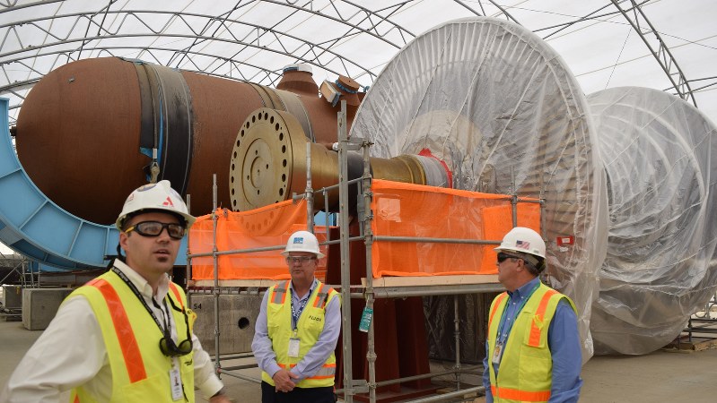 ウェスチングハウスが建設を進めていたボーグル原発＝２０１６年５月、清水憲司撮影