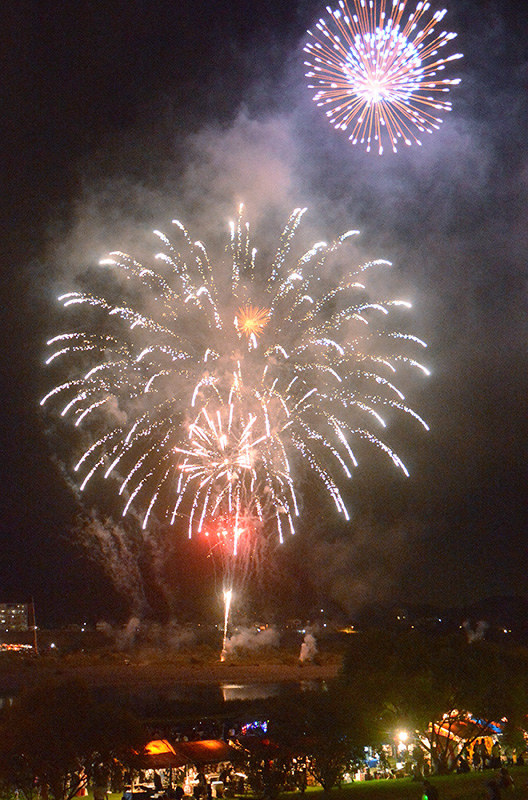 しまんと市民祭納涼花火大会 夜空を彩る大輪１万発 四万十市 高知 毎日新聞