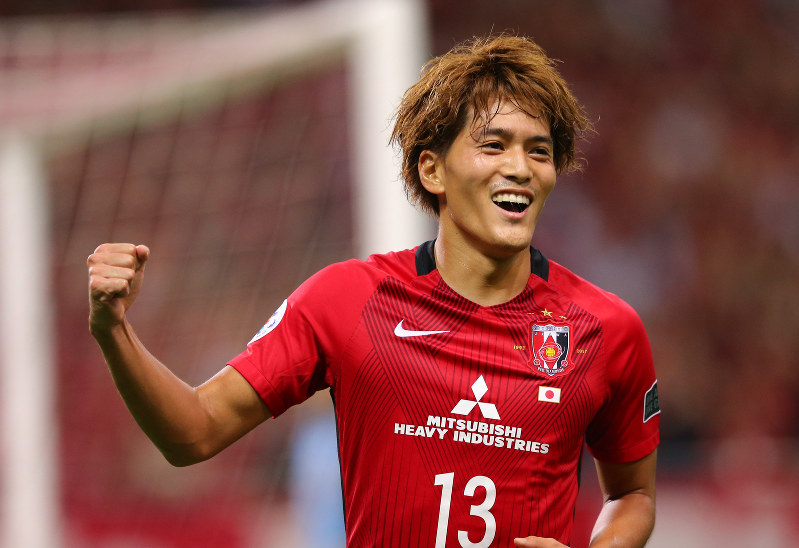 【浦和-川崎】後半、ゴールを決めて喜ぶ浦和の高木=埼玉スタジアムで2017年9月13日、長谷川直亮撮影