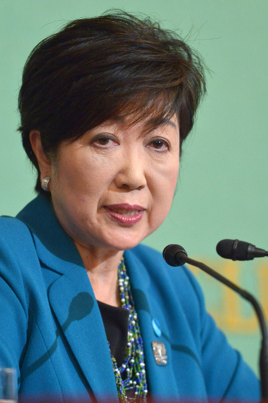 記者会見に臨む希望の党代表の小池百合子都知事=東京都千代田区の日本プレスセンターで2017年9月28日午後4時33分、渡部直樹撮影