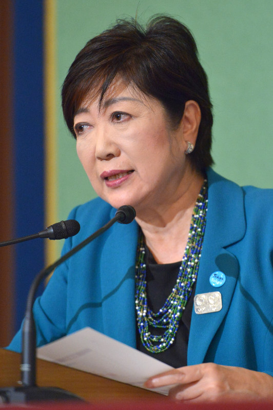 記者会見に臨む希望の党代表の小池百合子都知事=東京都千代田区の日本プレスセンターで2017年9月28日午後4時8分、渡部直樹撮影