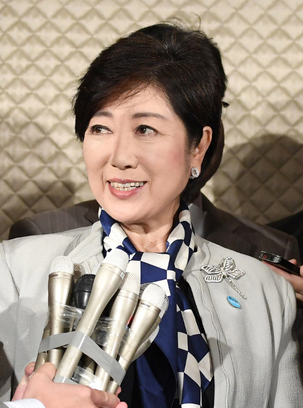 会談後に記者の質問に答える希望の党代表の小池百合子東京都知事=東京都新宿区で2017年10月5日午後0時30分、竹内紀臣撮影