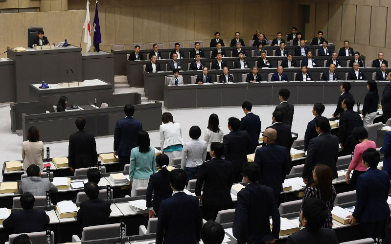 受動喫煙防止条例などを成立させ閉会した東京都議会=都議会で2017年10月5日、根岸基弘撮影
