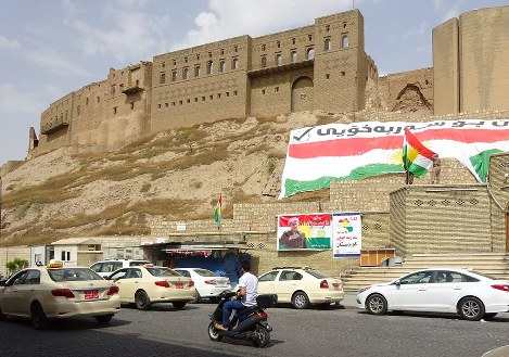 ２０１４年に世界遺産に登録されたアルビルの城塞＝イラク・クルド自治区アルビルで
