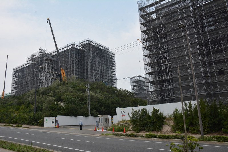 加計学園が工事を進める岡山理科大獣医学部キャンパス=愛媛県今治市で9月、松倉展人撮影