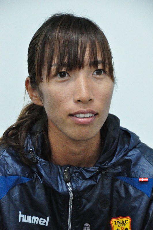 INAC神戸の中島依美=丹下友紀子撮影