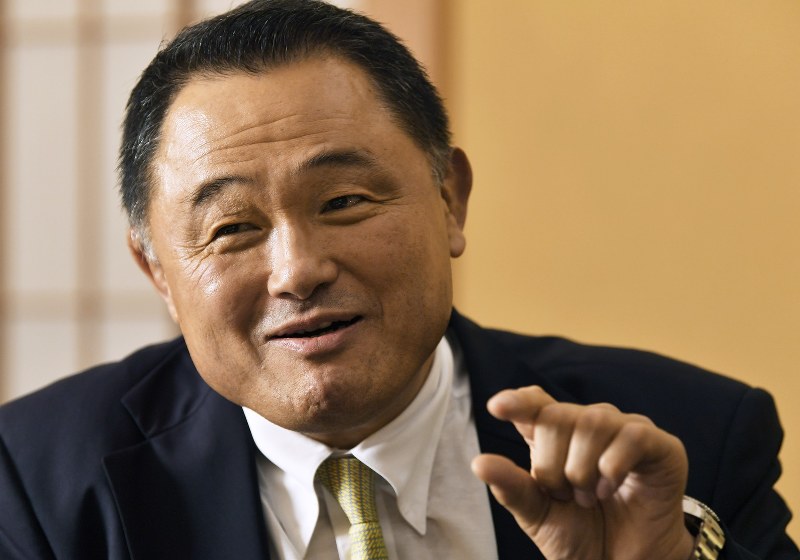 東京五輪への意気込みを語る山下泰裕JOC選手強化本部長=東京都港区で2017年10月9日、手塚耕一郎撮影