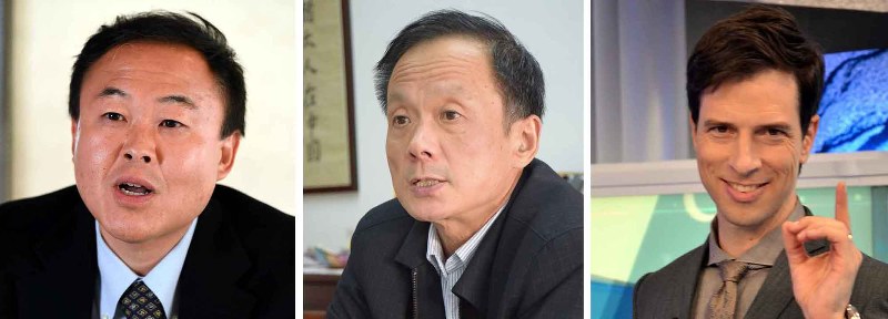 (左から)渡辺靖氏、劉鳴氏、パックン・ハーラン氏
