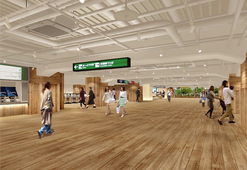 無印良品のデザインで改装した京阪枚方市駅のイメージ=京阪電気鉄道提供