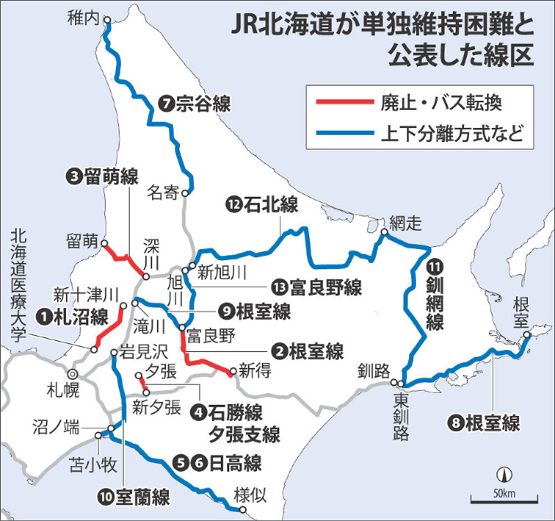 北海道　地方自治 JR北海道：自治体と深まる溝 路線維持困難公表1年 | 毎日新聞