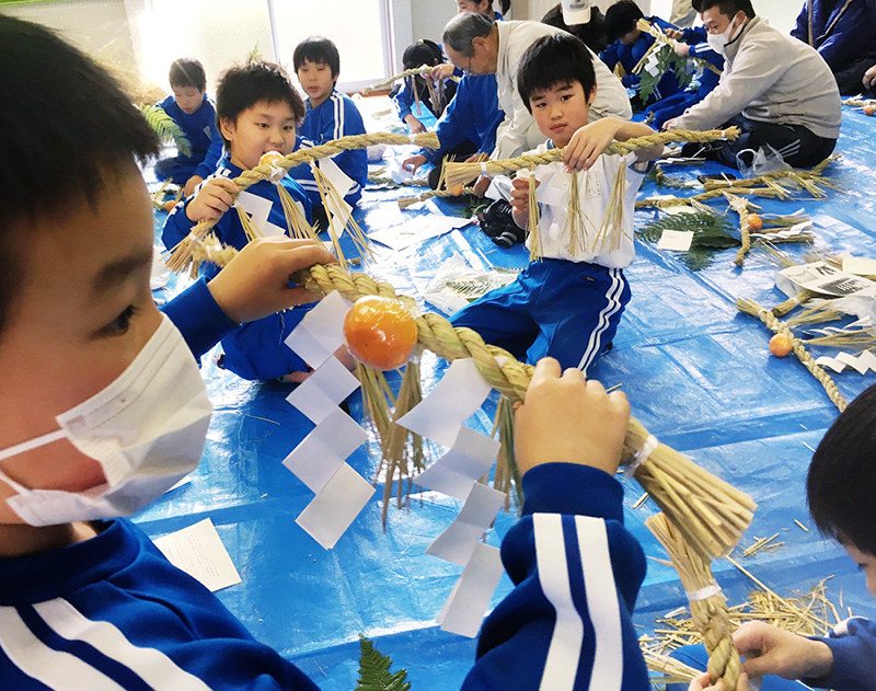 しめ縄作り 小浜 松永小児童ら夢中 福井 毎日新聞