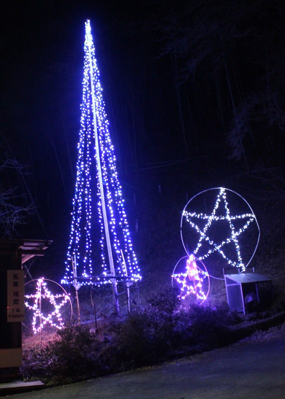 イルミネーション 山あいの住宅を照らす 上野原 西原地区 山梨 毎日新聞