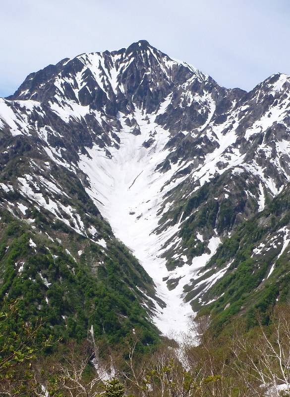 氷河と確認された北アルプス鹿島槍ケ岳のカクネ里雪渓=長野県大町市で2017年6月撮影(大町市提供)
