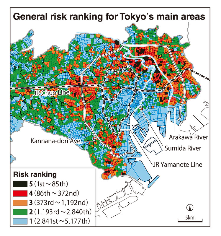 Earthquake evacuation map
