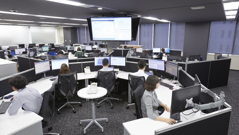 FRONTEO社内の国際訴訟オペレーションセンター(FRONTEO提供、画像の一部を加工しています)