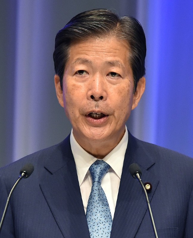 公明党の山口代表=宮間俊樹撮影