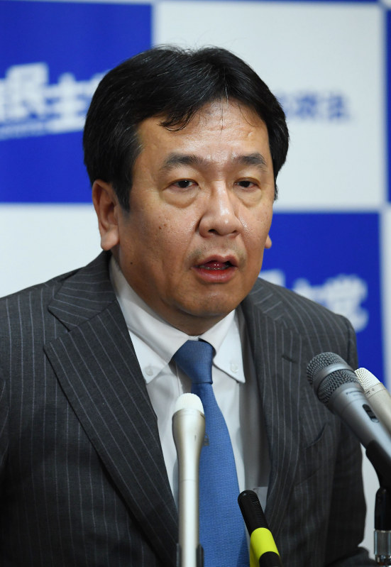 記者会見で発言する立憲民主党の枝野幸男代表=国会内で2018年3月1日午後4時1分、川田雅浩撮影