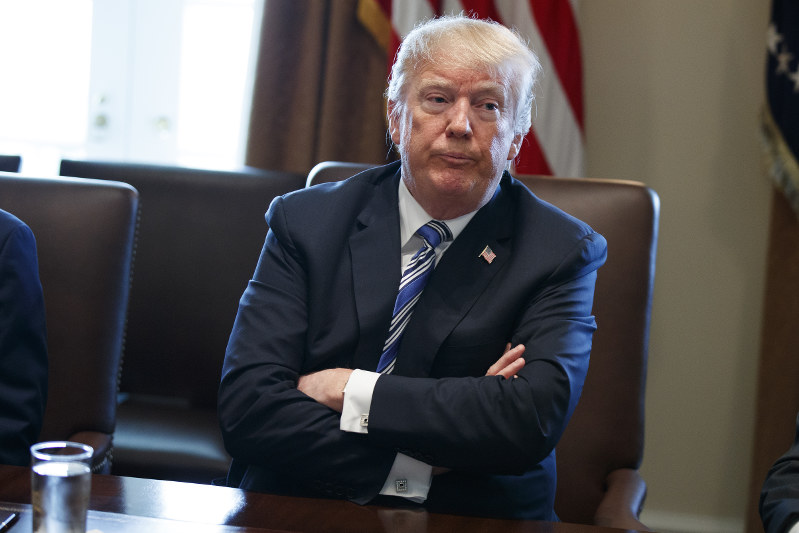 トランプ米大統領=米ワシントンのホワイトハウスで2018年3月8日、AP