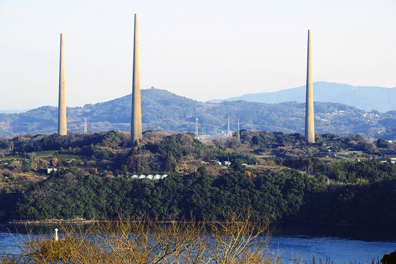 旧佐世保無線電信所(針尾送信所)の無線塔=長崎県佐世保市で、玉木達也撮影