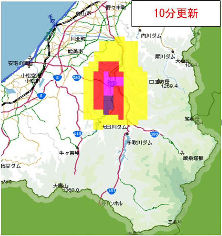 改良した石川県土砂災害情報システム「SABOアイ」の表示画面=同県砂防課提供