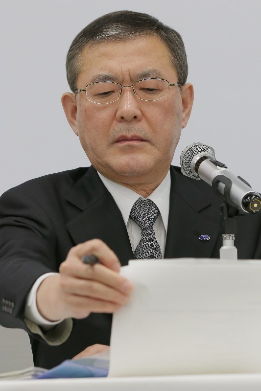 スバルの吉永泰之社長=2017年12月19日、和田大典撮影